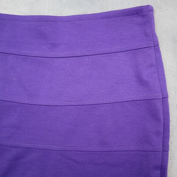 Basic House Skirt Womens S Purple Short Bandage Solid Elastic Waist Pull On - Picture 6 of 12